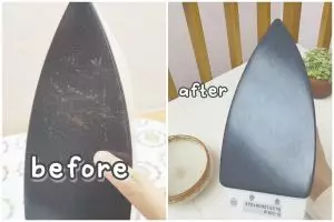 Bersihkan kerak gosong di setrika sekarang bukan dicuci air, ini triknya cuma pakai 1 bahan sederhana