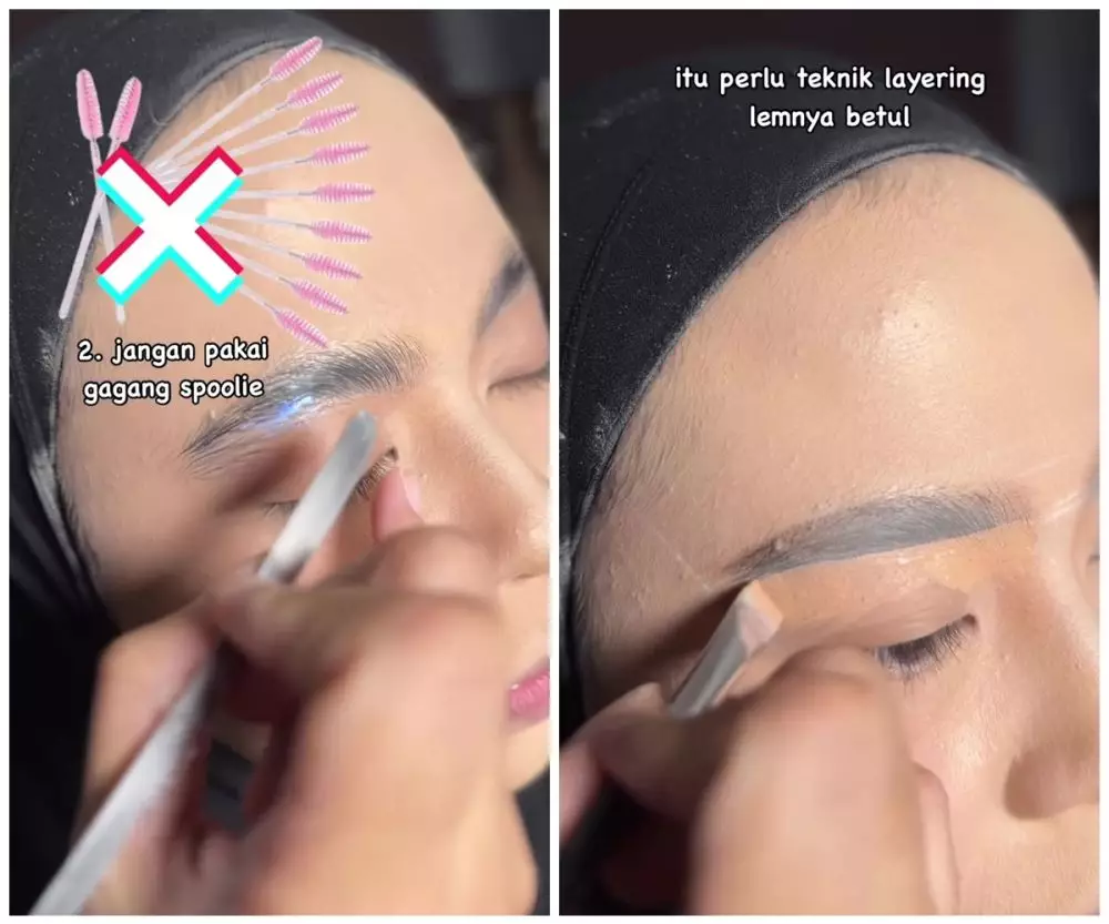 Transformasi makeup wanita beralis tebal © Instagram