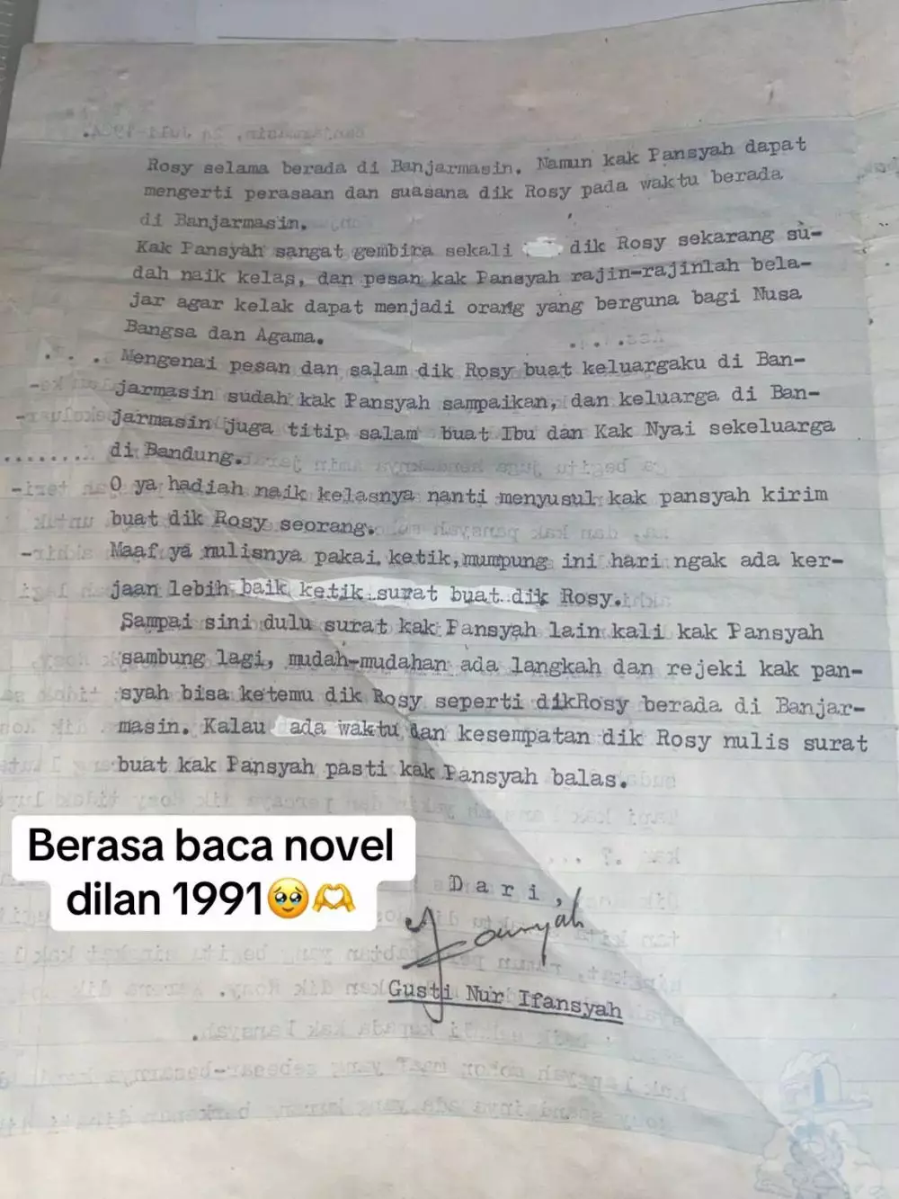 Wanita ini temukan surat dari gebetan mamahnya © TikTok