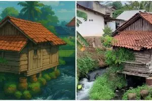 Rumah sederhana pinggir sungai di Lampung ini bak keluar dari film Ghibli, potretnya adem dan estetik