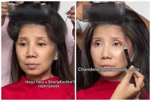 Hidung lebar jadi ramping, transformasi makeup ibu-ibu dirias fresh cute ini hasilnya bak beda orang