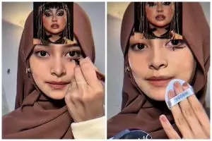 Skill makeup-nya banjir pujian, transformasi cewek polos jajal Egypt trend ini hasilnya bak Cleopatra
