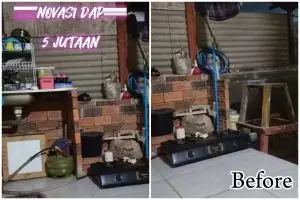 Renovasi dapur kumal budget cuma Rp5 jutaan hasilnya bikin mupeng tetangga, intip 8 potretnya