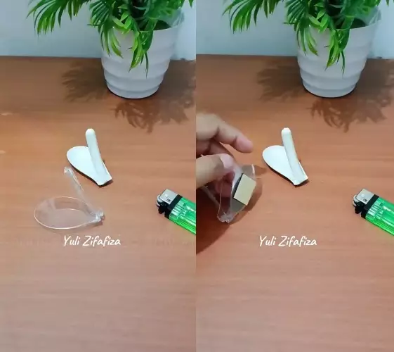 Trik kreatif mengubah sendok plastik bekas © YouTube Trik kreatif mengubah sendok plastik bekas © YouTube