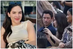 Steffi Zamora terciduk gandeng mesra Nino Fernandez di nikahan Luna Maya-Maxime, ini 5 momennya
