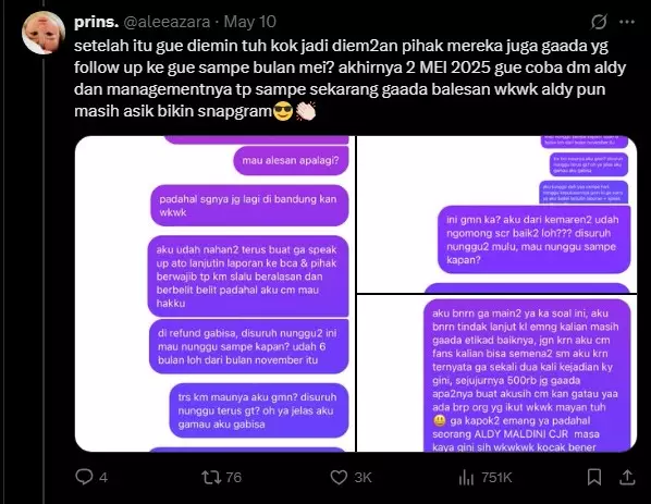 Viral Aldy eks CJR nilep uang fans © berbagai sumber Viral Aldy eks CJR nilep uang fans © berbagai sumber