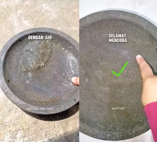 trik bersihkan cobek sekarang agar higienis © YouTube trik bersihkan cobek sekarang agar higienis © YouTube