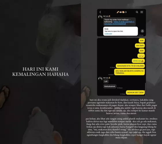 Viral kisah wanita tak terima makanannya dicolong © Instagram