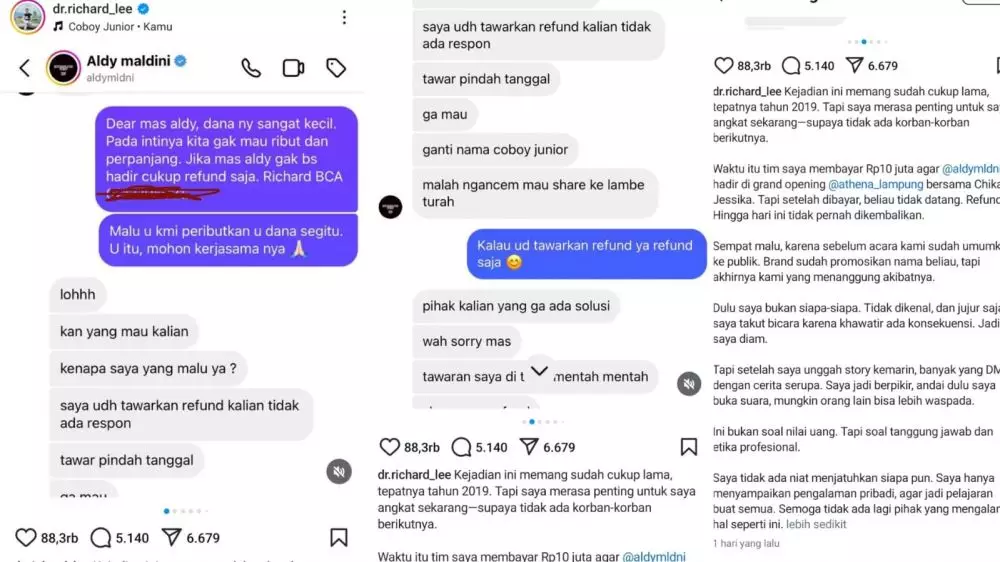 Fakta kasus Aldy Maldini terjerat penipuan uang © berbagai sumber