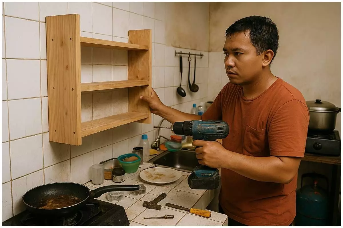 Cuma modal Rp1 juta saja, ini cara bikin dapur rumah subsidi makin rapi tanpa perlu kitchen set