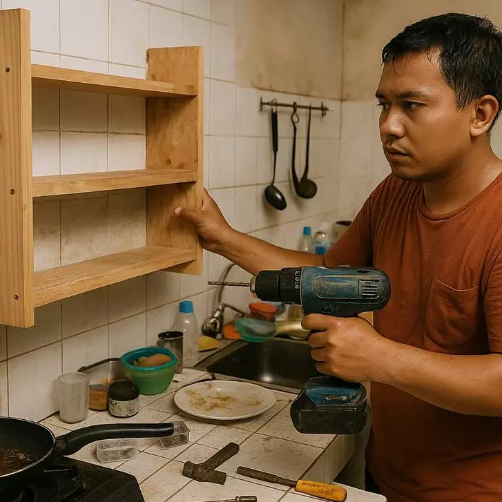 Cuma modal Rp1 juta saja, ini cara bikin dapur rumah subsidi makin rapi tanpa perlu kitchen set