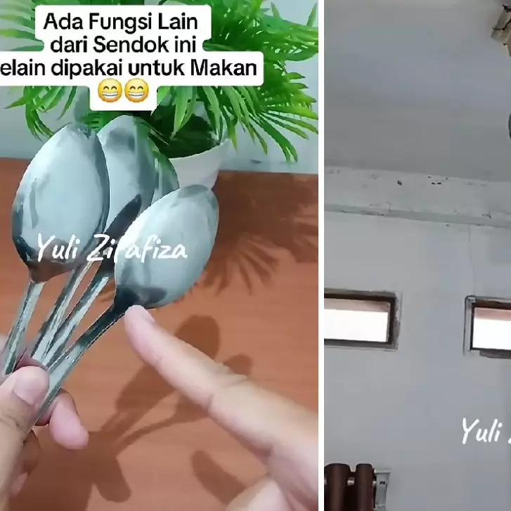 Ganti lampu di plafon rumah sekarang nggak repot pakai tangga, triknya cuma modal sendok