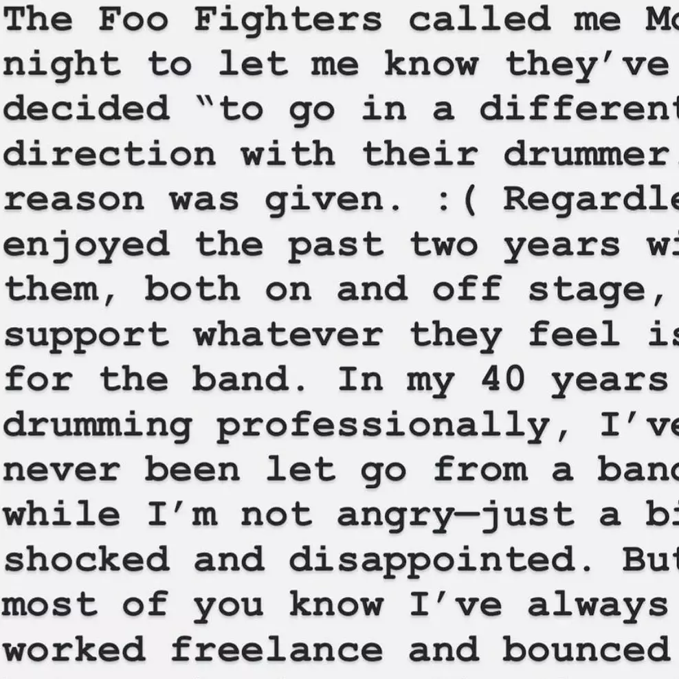 Josh Freese kecewa usai dipecat dari Foo Fighters tanpa alasan