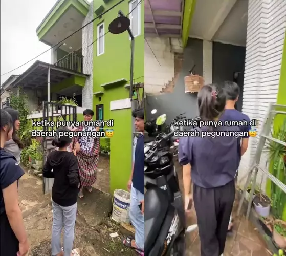 pria punya hunian di pegunungan © TikTok