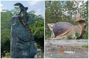 Habis biawak terbitlah bekicot, begini penampakan patungnya di Grobogan yang ditaksir ratusan juta