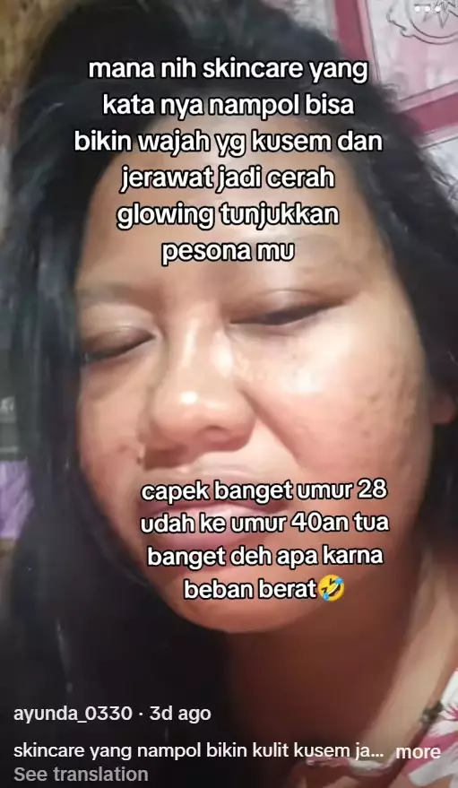 transformasi wanita 28 tahun tampak tua © TikTok
