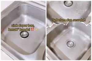 Tanpa sitrun, trik bersihin wastafel bau dan kusam ini cuma pakai 2 bahan dapur yang sering dipakai