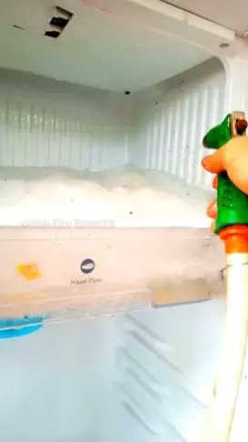Cara membersihkan bunga es tebal di freezer kulkas 1 pintu © YouTube