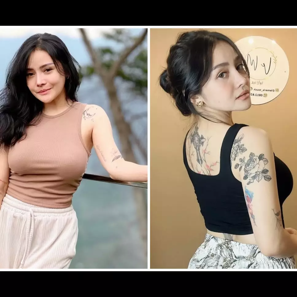 Jatuh cinta body painting sejak gadis, 9 potret Mawar AFI pamer tato di tubuh dari 2004 hingga kini