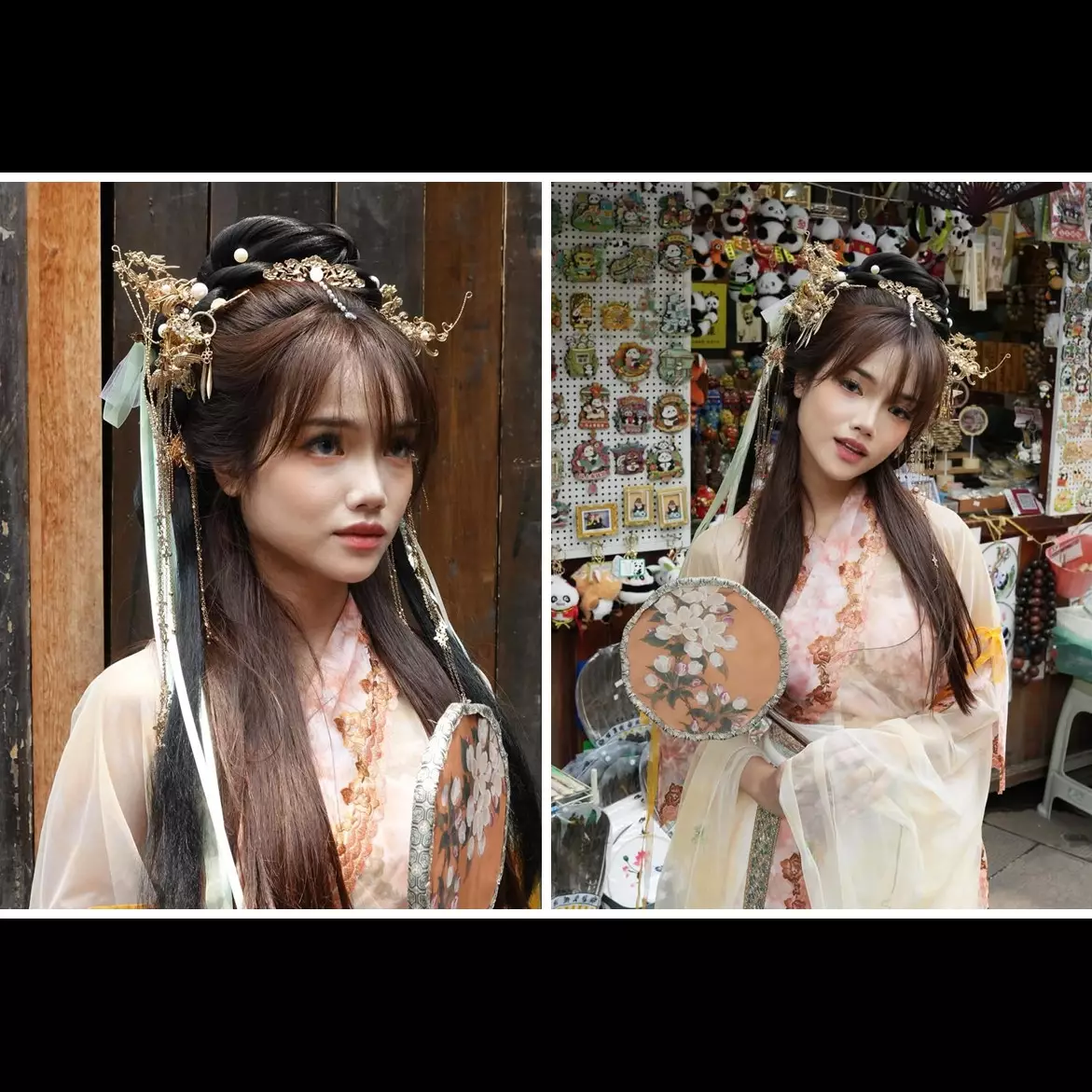 Pakai gaun hanfu khas Tiongkok, 7 gaya makeup Fuji ini disebut mirip putri kerajaan di drama China