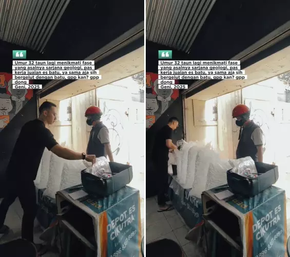 lulusan geologi jualan es batu  © 2025 TikTok