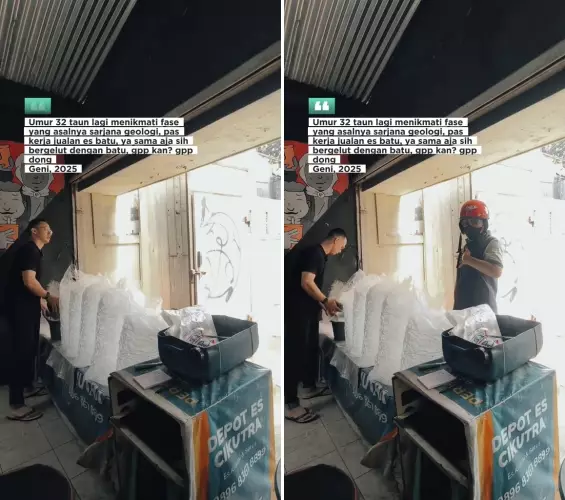 lulusan geologi jualan es batu  © 2025 TikTok