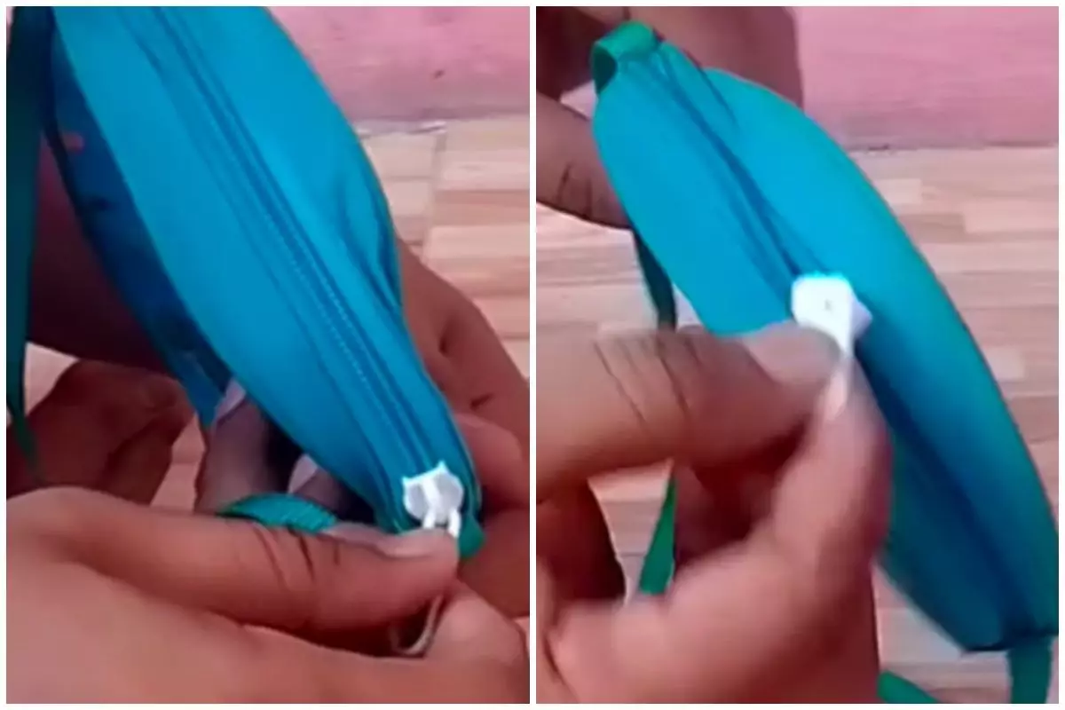 Trik agar resleting tas rusak jadi benar lagi tanpa memakai gunting