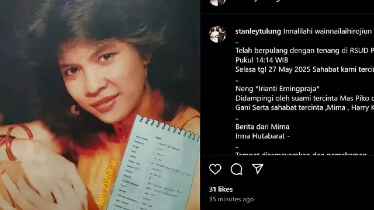 Kabar duka, penyanyi era 90-an Irianti Erningpraja meninggal di usia 59 tahun