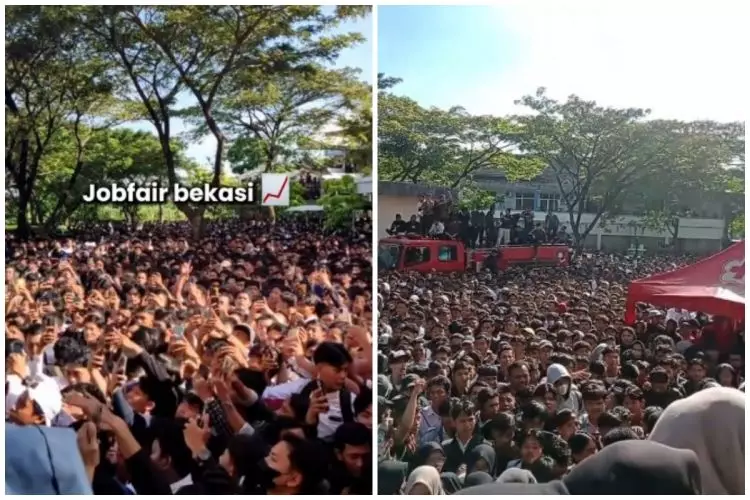 Mirisnya nyari kerja di Indonesia, jobfair Bekasi dipadati ribuan pencari kerja ini berujung ricuh