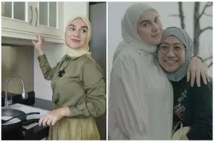 Tak kalah mewah dari rumah sang anak, ini 7 cara ibunda Irish Bella menata dapur minimalis tanpa sekat