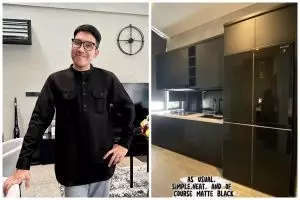 Jadi lebih mewah usai renovasi, ini 5 cara Desta menata dapur minimalis serba hitam tetap estetik