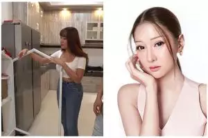 Mampu beli rumah Rp5 miliar secara cash, 7 cara Lucinta Luna menata dapur segaris dengan pintu masuk