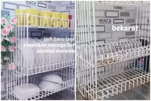 Tanpa digosok pasta gigi, ini trik mudah menghilangkan karat di rak piring