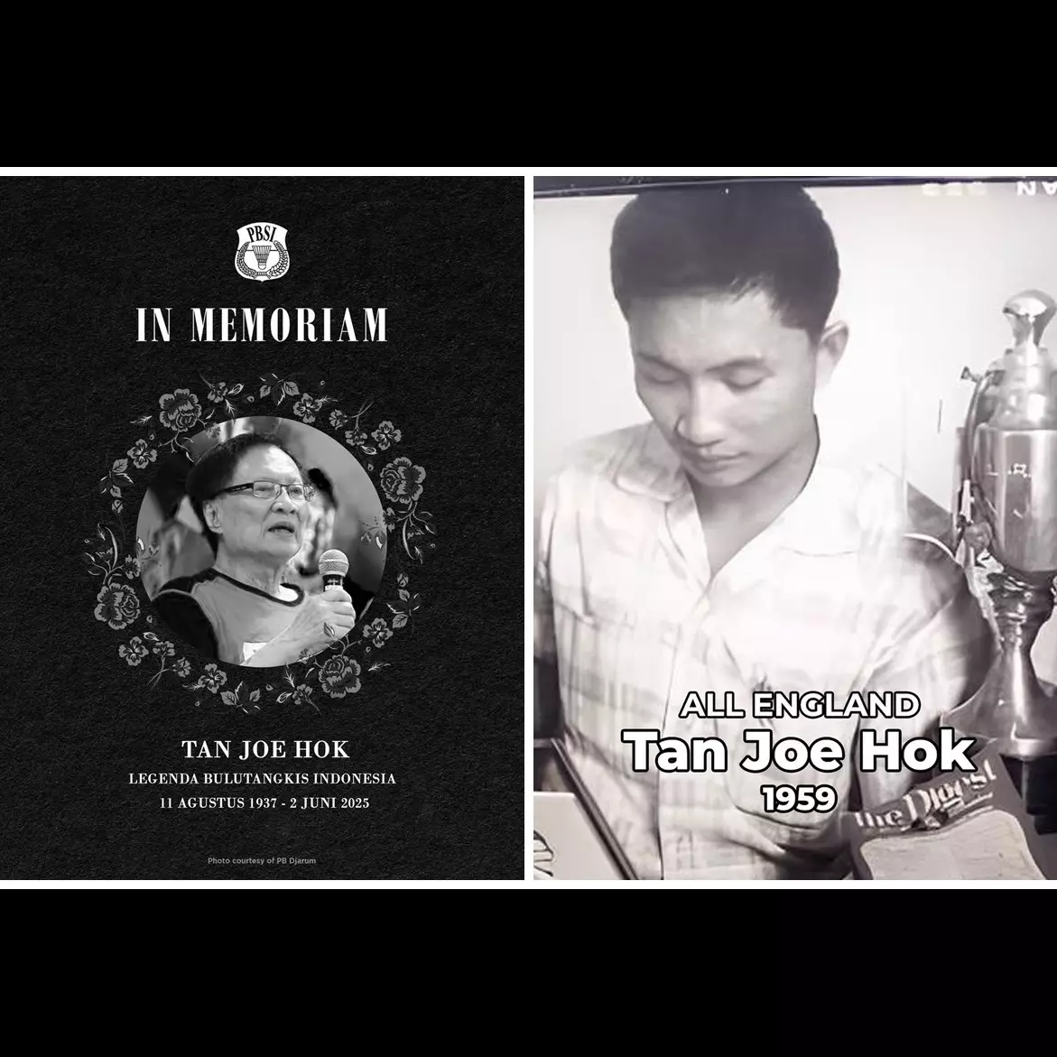 Legenda bulutangkis Tan Joe Hok meninggal dunia, pernah menjadi juara All England pertama