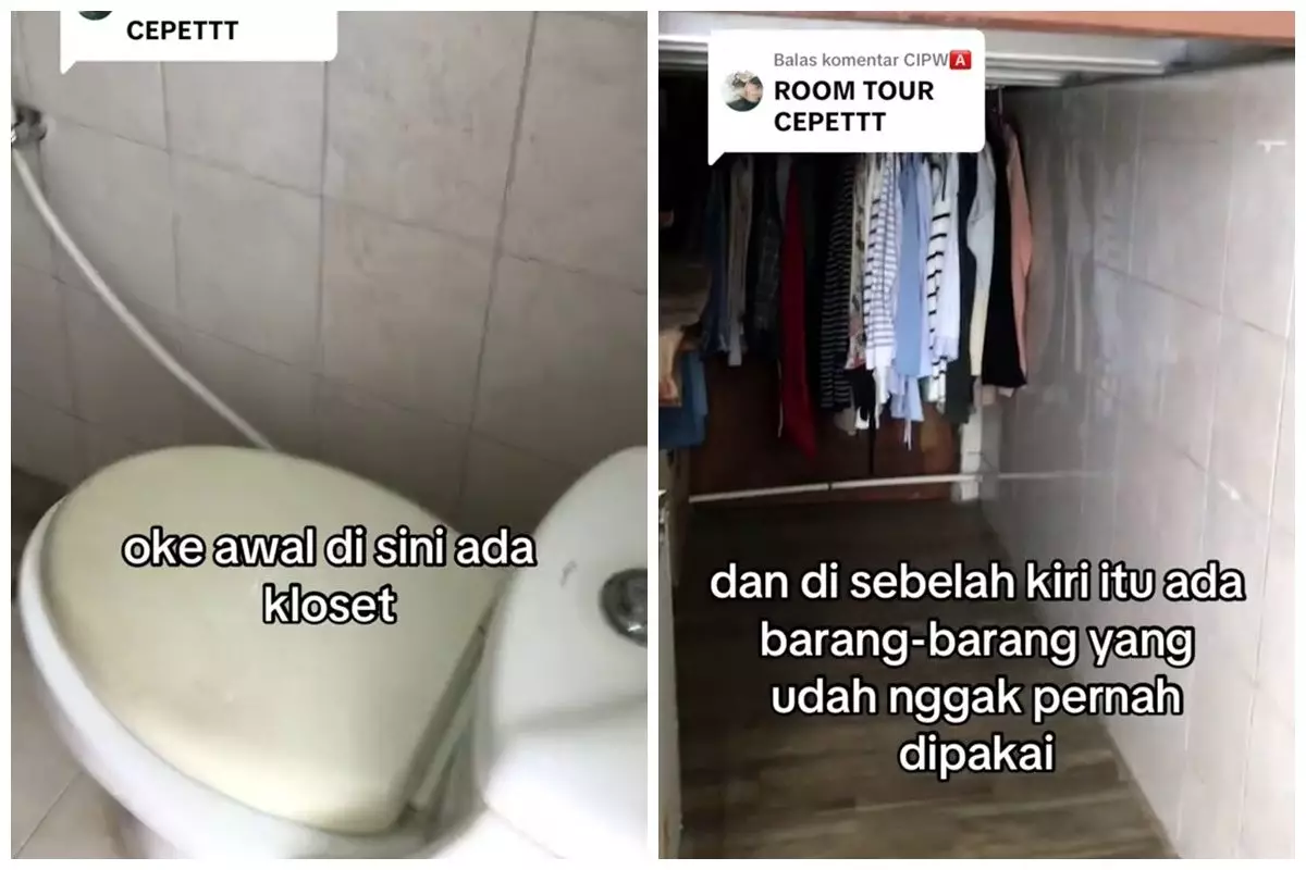 Wanita ini bagikan kondisi kamarnya yang ada di dalam toilet, konsepnya bikin nggak abis pikir
