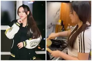 Minimalis tapi mewah, begini 5 cara Happy Asmara menata dapur berlapis granit agar tetap rapi