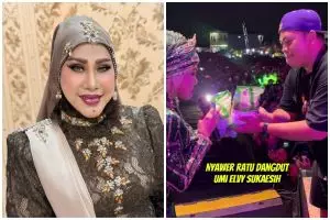 Bukan duit, Elvy Sukaesih malah disawer sembako saat manggung, 7 momennya bikin nggak habis pikir