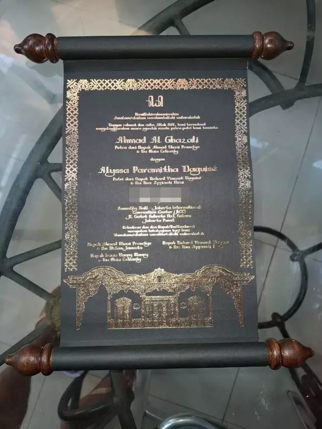 Beredar undangan pernikahan Al Ghazali dan Alyssa © berbagai sumber Beredar undangan pernikahan Al Ghazali dan Alyssa © berbagai sumber