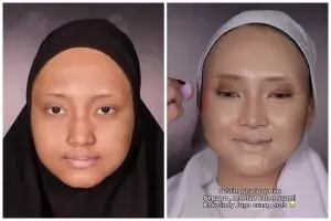 Request Arabian style, transformasi cewek berwajah bulat dirias bold ini tampak mewah bak beda orang