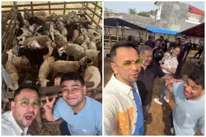 Bukan hanya berkurban sapi, ini 7 momen Raffi Ahmad borong 50 kambing dari Pak Muh