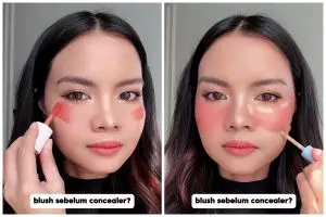 Kerap jadi base makeup, cewek ini jajal hacks pakai concealer setelah blush on, hasilnya menakjubkan