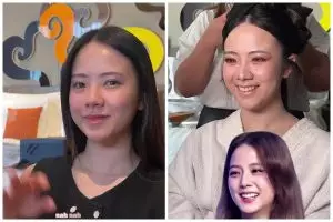 Transformasi makeup cewek almond eye dirias soft glam ini endingnya disebut mirip Jisoo Blackpink