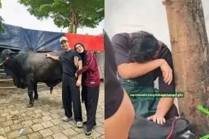 Pertama kali menyembelih hewan, Sonny Septian menitikkan air mata untuk Kahfi sapi kurbannya