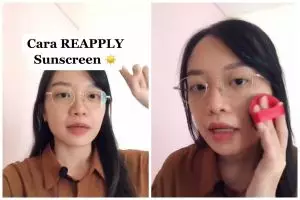 Tak harus pakai produk spray, ini cara reapply sunscreen saat makeup agar riasan nggak rusak