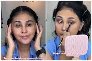 Facelift hingga makeup sendiri, transformasi emak-emak dandan bold glam, menawan bak MUA profesional