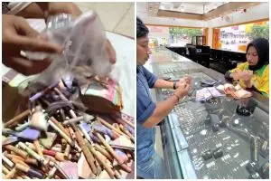 Bukan soal nominal, viral suami belikan istri emas dari tabungan uang pecahan di kresek, bikin salut