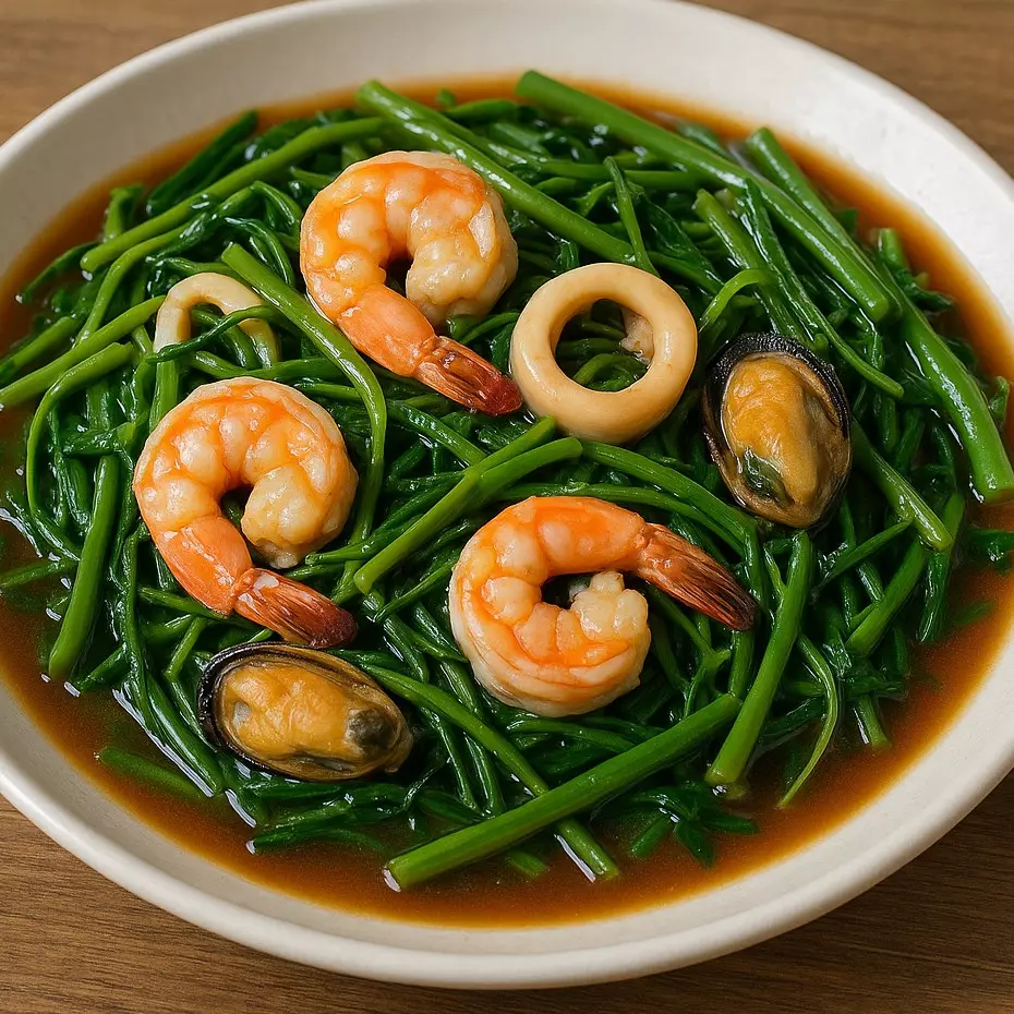 7 Resep tumis kangkung ala resto seafood rumahan, praktis, lezat, dan bikin nagih