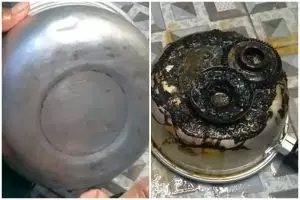 Tanpa digosok cuka, ini trik hilangkan kerak gosong di pantat panci