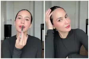 Tak sekadar dipulas, cara Pevita Pearce pakai lipstik ini bikin bibir tampak plumpy dan glossy