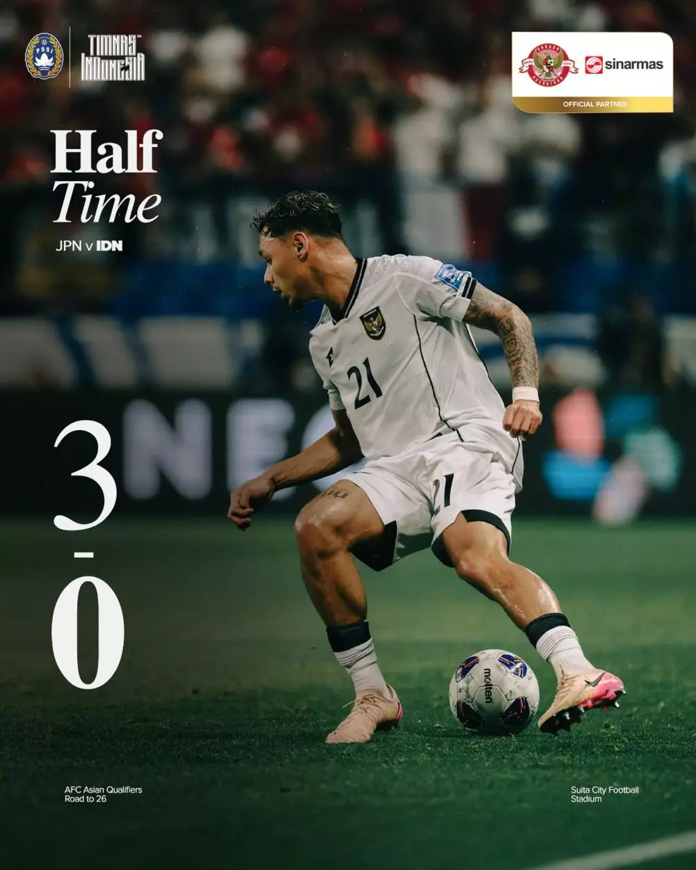 Timnas Indonesia kalah telak Jepang © Instagram